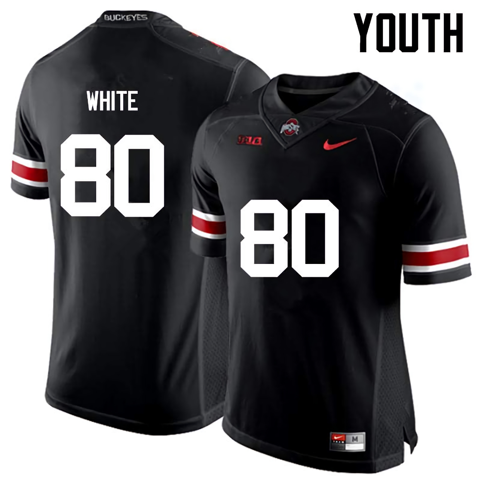 Brendon White Ohio State Buckeyes Youth NCAA #80 Nike Black College Stitched Football Jersey KBW6356PN